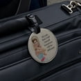 thumbnail image 5 of It's Cute How I Tell Myself Tomorrow will be Different Funny Humor Round Leather Luggage Card Suitcase Carry-On ID Tag, 5 of 8