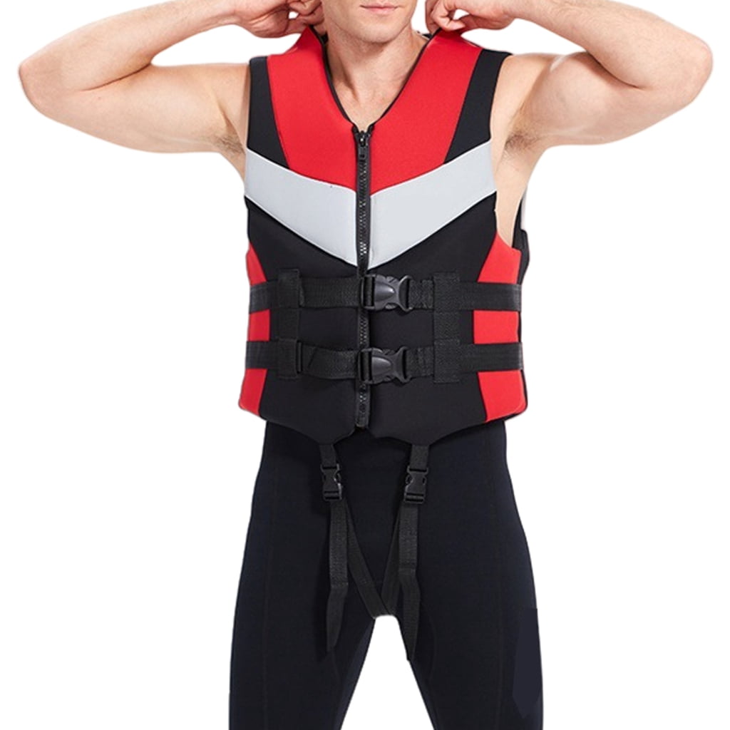 Adults Life Vest Boats Clothing Fishing Vest Buoyancy Jackets Swim Trainer Jackets for Water Sports, Surfing, Boating