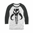 thumbnail image 1 of Star Wars The Mandalorian Symbole Mythosaure T-Shirt de Baseball à Manches 3/4 - Petit, 1 of 1