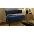 Jared Roll Arm Tufted Bench Settee, Midnight Blue