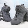 thumbnail image 6 of Rokment Barefoot Water Shoes Snow Boots for Women Men Waterproof Non Slip Wide Toe Fleece Lined Winter Hiking Ankle Booties Grey Size 8.5, 6 of 8