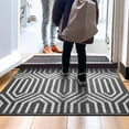 thumbnail image 1 of DEXI Felpudo para puerta de entrada, antideslizante, lavable, de perfil bajo, absorbente, resistente a la suciedad en el interior del piso, alfombra de entrada para patio, 20 x 32, color negro, 1 of 1