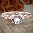 thumbnail image 2 of Antique Design 1.50 Carat 6mm Round Cut Morganite and Diamond Moissanite Engagement Ring Jewelry with 18k Gold Plating, 2 of 5