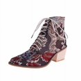 thumbnail image 2 of UTTOASFAY Shoes Women Boots,Winter Ladies Flat Embroidered Lace-Up Retro Casual Ankle Boots, 2 of 9