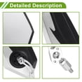 thumbnail image 6 of Unique Bargains Universal Motorcycle Rear View Mirrors Adjustable Side Rearview Mirror Aluminum Alloy Plastic 1 Set Black Silver Tone M8/M10 Polygonal Shape, 6 of 7