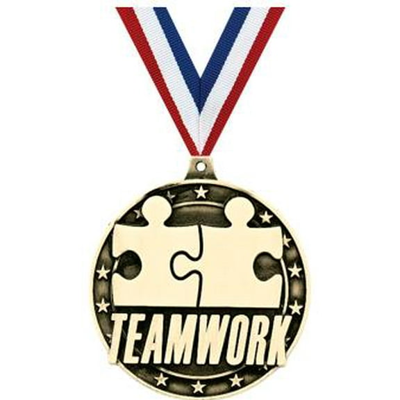 Team Medals, 2" Gold Diecast Team Medal Award 1 Pack