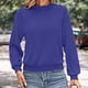 thumbnail image 4 of Ailaofu Womens Tops Trendy Dressy Casual Long Sleeve Crewneck Basic T Shirts Solid Loose Textured Blouses Outfits, 4 of 4
