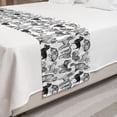 thumbnail image 2 of Dog and Cat Bed Runner, Monochrome Design of Various Animal Breeds on a Plain Background, Decorative Accent Bedding Scarf for Hotels Homes and Guestrooms, King, Charcoal Grey and White, by Ambesonne, 2 of 2