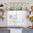thumbnail image 4 of White Daisy Valances for Windows, Vintage Botanical Spring Floral Summer Light Filtering Kitchen Curtains, Rod Pocket Window Valance Curtains for Living Room Bedroom, 42" W x 18" L, 2 Panels, 4 of 9