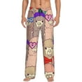 thumbnail image 2 of Goofa Cute Lamas Printed Soft Pajama Pants for Men, Wide Leg Comfy Casual Lounge Yoga Pants-Small, 2 of 9