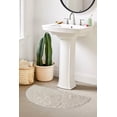 thumbnail image 3 of Home Weavers Bell Flower Bathroom Rug 100% Cotton Tufted U Shape Slice Rug, Soft Absorbent Bath Rugs, Non-Slip Bath Rug, Machine Washable, Bath Rugs for Bathroom, 17"x30" Slice Rug, Ivory, 3 of 10