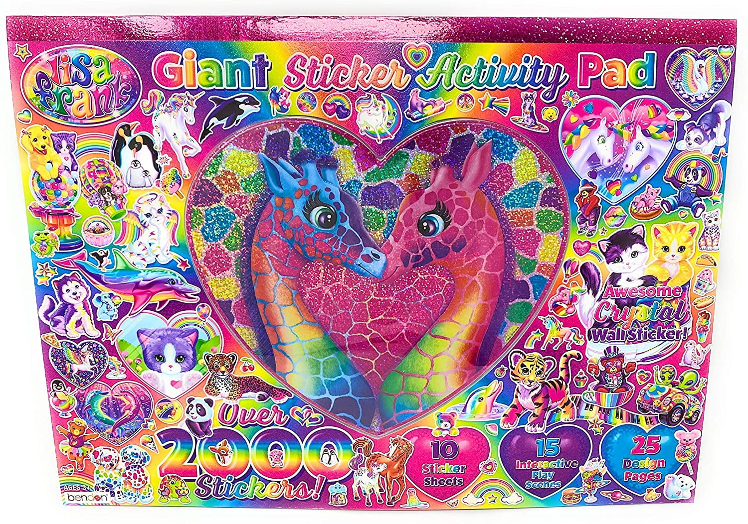 Lisa Frank Giant Sticker Activity Pad 2000+ Stickers, 10 Sticker Sheets