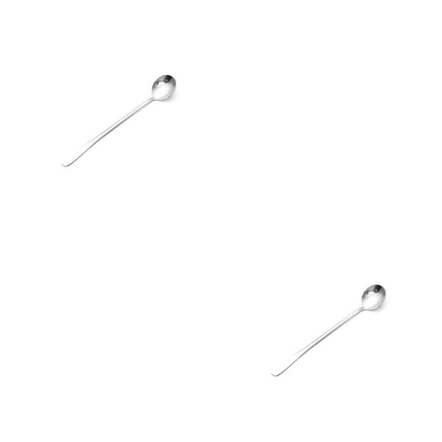 serony Silver Lightweight Stainless Steel Tea Spoon All Occasions Long Handle Stainless Steel Teaspoons silver spoon 2Set
