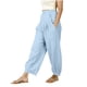 thumbnail image 1 of Pantalones de Cintura Elástica para Mujeres de Cintura Alta Color Sólido con Bolsillos, Pantalones de Longitud Completa Casual para Todas las Estaciones, 1 of 6