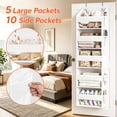 thumbnail image 7 of PLUMEBAY Over The Door Organizer, 5 Layer Hanging Storage with Clear Window and Mesh Side Pockets, White, 7 of 7