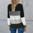 thumbnail image 3 of 2026 ! asdoklhq Womens Plus Size Tops, Women Casual Patchwork V-Neck Long Sleeves Sweater Blouse Tops, 3 of 5