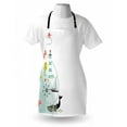 thumbnail image 3 of Nautical Apron Ornate Border Design with Maritime Elements Animals Lighthouse Whale Anchor Wheel, Unisex Kitchen Bib Apron with Adjustable Neck for Cooking Baking Gardening, Multicolor, by Ambesonne, 3 of 3