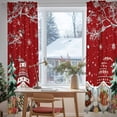 thumbnail image 3 of Red Christmas Sheer Curtains 96 Inches Long, Gnomes Xmas Tree Snowflake Gifts Birds Light Filtering Window Curtains for Living Room/Bedroom, Rod Pocket Voile Sheer Curtain Drapes, 52"Wx96"L, 2 Panels, 3 of 9