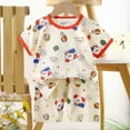 thumbnail image 2 of Jamsmile Toddler Boys Outfit Sets 2PCS Animal Print Round Neck Tops + Elastic Waist Pants Soft Breathable Casual Kids Boys Loungewear, 2 of 3