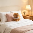 thumbnail image 4 of MMJ Stuffed Animals Pomeranian Plush Dog Toy Soft Cotton Cuddly Fluffy Realistic Companion Collectible Gift 9.84in, 4 of 6