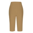 thumbnail image 4 of Women's Capri Sweat Pants Joggers Low Rise Drawstring Summer Casual Workout Cropped Pants Slim Fit Knee Length Trousers, 4 of 5