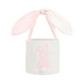 thumbnail image 2 of Shetay Easter Bunny Bucket 2025 – Large Cotton Capacity Foldable Storage Bag with Tie Ears, Easter Egg Collection Tote for Holiday Gifts, Candy Holder & Home Decoration (Pink), 2 of 6