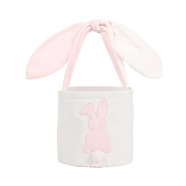Bolsa de almacenamiento de conejito de Pascua, cubo de Pascua anudado con orejas largas, cubo de juguetes de Pascua, bolsa de almacenamiento