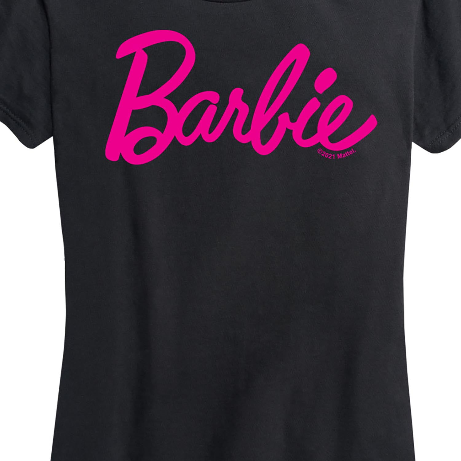 Barbie Classic Logo Women s Short Sleeve Graphic T Shirt Casual Fit Sizes SM through 4X