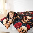 thumbnail image 4 of Homewish Spooky Horror Skull 7-Piece King Bedding,Vintage Red Rose King Bed in a Bag,Halloween Bed Set,Black Reversible, 4 of 8