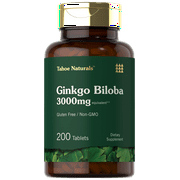 Ginkgo Biloba 3000mg | 200 Tablets | Vegetarian, Non-GMO & Gluten Free Supplement | Tahoe Naturals by Carlyle