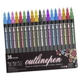 thumbnail image 1 of yuksok Double Line Outline Markers Craft Pens for Card Making Scrapbooking Painting 36 Colors, 1 of 9