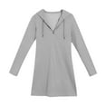 thumbnail image 6 of Plus Size Long Sleeve Hooded Zipper Sweatshirt Dress For Women Loose Fit Casual Midi Tunic, 6 of 6