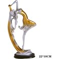 thumbnail image 1 of 1 pieza de estatua de bailarina de resina estatua de acción de baile artesanía decoración del hogar para gabinete, sala de estar, librería, escultura para el hogar, dorado, 22 cm de altura TUNC Sencillez, 1 of 3