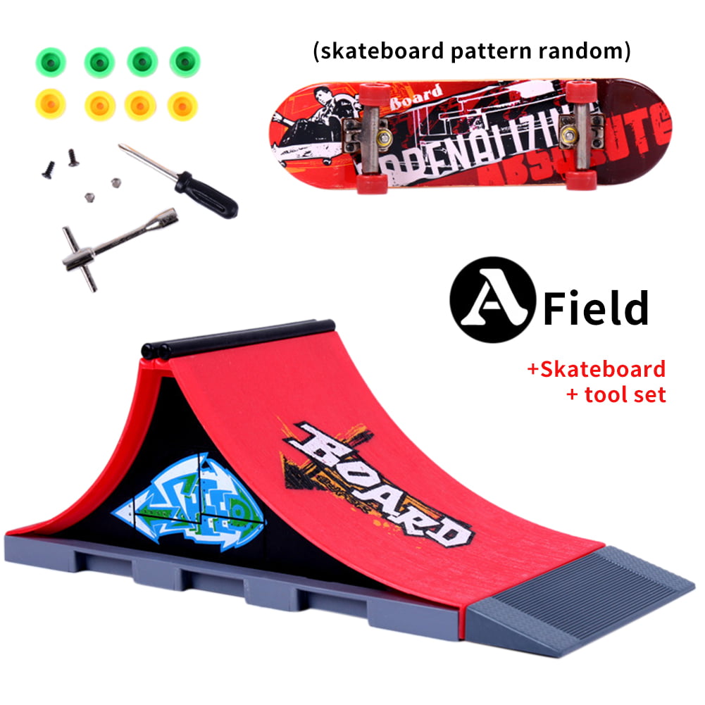 Finger Skateboard Park Set Mini Ramp Gift Training Combination Alloy Kids Toy 