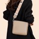 thumbnail image 5 of Bolso de cuero genuino hombro suave bandolera bolso para mujer caqui, 5 of 9