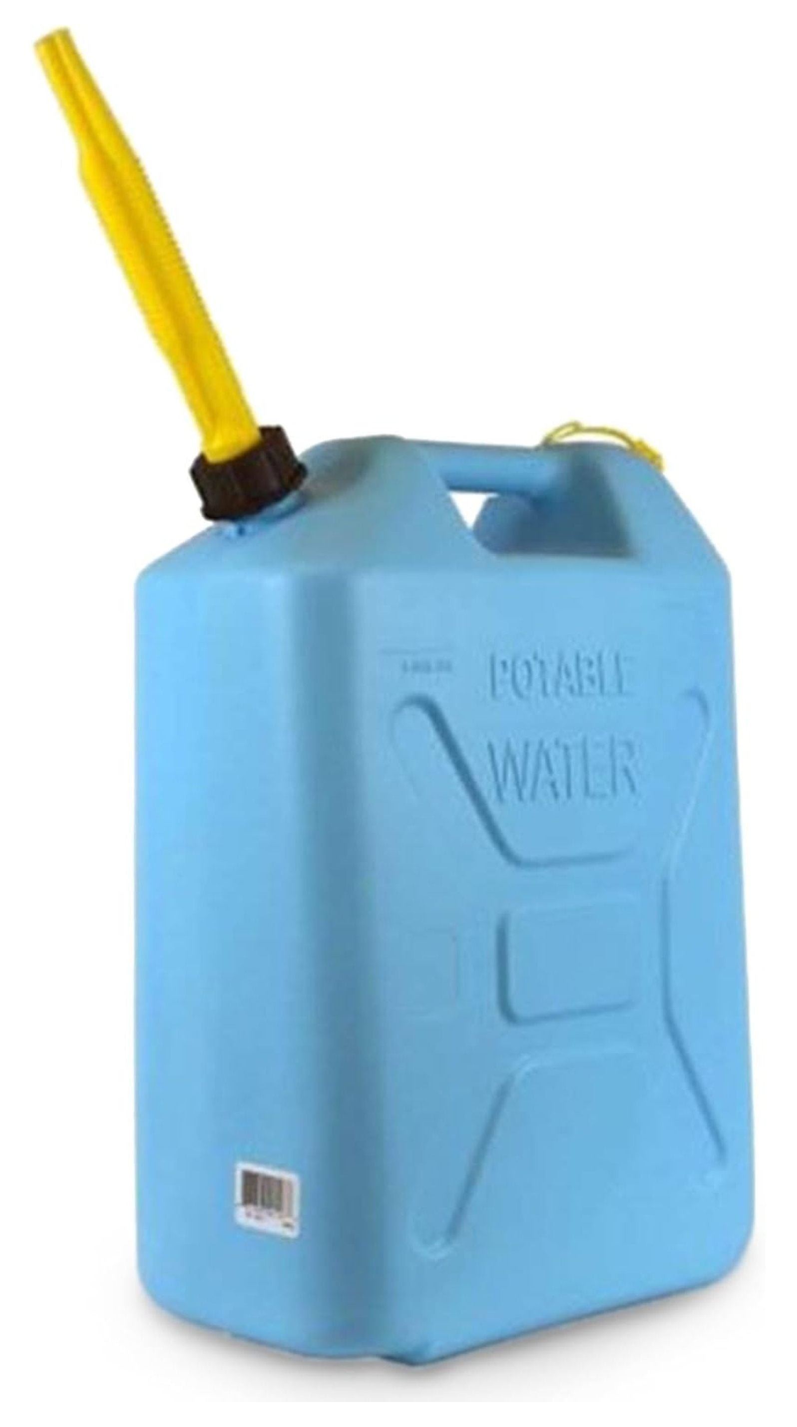 Portable Plastic Military Style Food Grade 5 Gal Water Jug Container with Reversible Spout for Camping & Emergency Storage, Blue 2 Pack