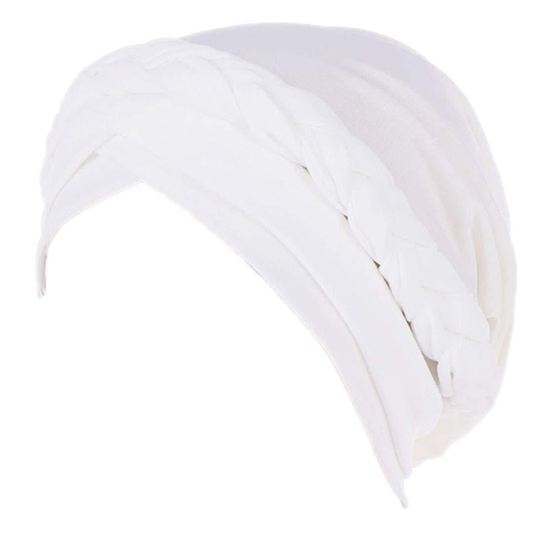 Biruil Chemo Cancer Braid Turban Cap Ethnic Bohemia Twisted Hair Cover Wrap  Turban Headwear A White - Walmart.com