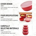 thumbnail image 3 of Set of 4 Pcs Mixing Bowls Set,Plastic Neat Nesting Bowls with Sealing Lids,4 Size Red Round Bowl Holds for Kitchen Preparing,Serving and Storing, 3 of 6