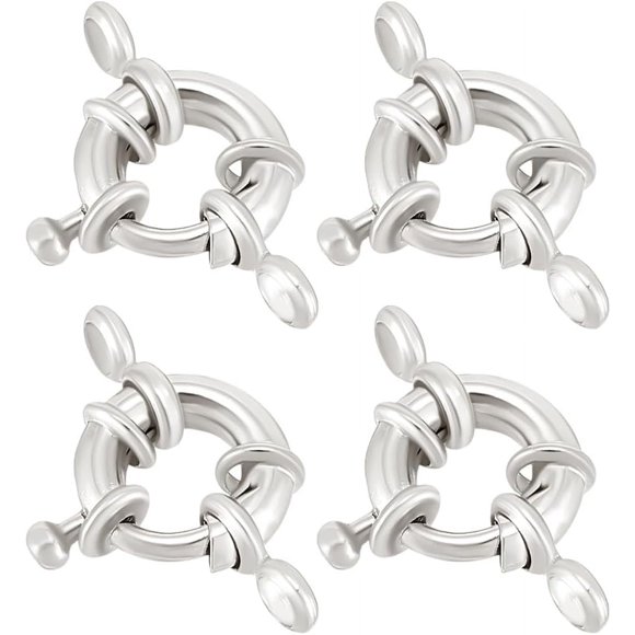 1 Box 10Pcs Round Spring Clasps 925 Sterling Silver Plated Lobster Clasp with Close Rings Necklace Link Connector Charms Open Trigger Jewelry Findings for Necklaces Bracelets Anklets Craft
