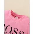 thumbnail image 4 of Toddler Girls Bell Bottom Outfits Short Sleeve Letter Top + Leopard Bell-Bottomed Pants Set, 4 of 9