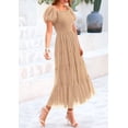 thumbnail image 3 of Vestido PRETTYGARDEN 2025 Midi de Tul con Fruncido y Mangas Abullonadas XL, 3 of 7