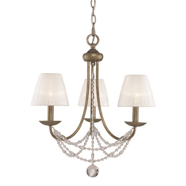 Golden Lighting 7644-M3 GA-PCS 3 Mini Lustre Léger avec des Nuances de Mousseline de Perle