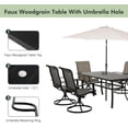 thumbnail image 2 of Grand Patio 7 Piece Outdoor Swivel Dining Set with  Padded Chairs and Woodgrain Steel Table, Mixed Coffee, 2 of 6