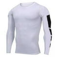 thumbnail image 2 of Fashionable Mens Long Sleeve Muscle T Shirts Round-neck Solid-Color Breathable Tight Base Sports Elastic S-3XL, 2 of 4