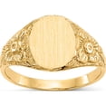 thumbnail image 1 of 14K Yellow Gold 10.0X8.0mm Closed Back Signet Ring (Size 6) Made In United States rs169, 1 of 5