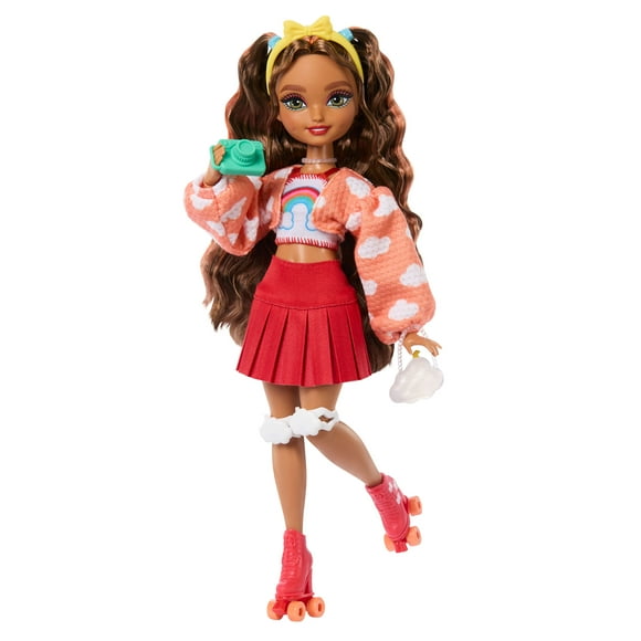 Dream Besties Barbie Teresa Roller Skating Fashion Doll with 9 Video Game Themed Accessories