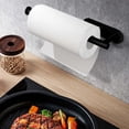 thumbnail image 5 of 1Pcs Bathroom Toilet Paper Holder,Wall Mounted Tissue Rack,Stainless Steel Rustproof Adhesive Toilet Roll Holder for Bathroom, Kitchen, Washroom,Non Porous Installation,6.22''x3.23''(Black), 5 of 7