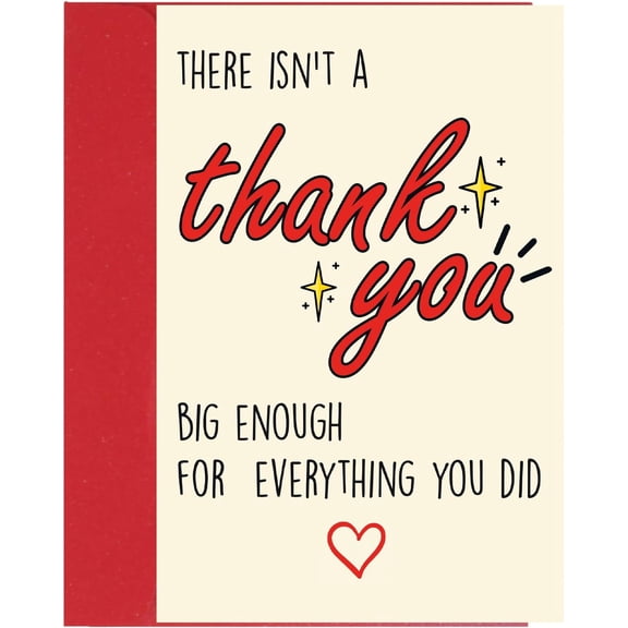 Thank You Card – Elegant Thank You Greeting Card with Envelope – Thoughtful Appreciation Gift for Teacher, Boss, Friend, Coach, or Colleague