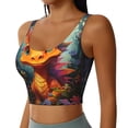 thumbnail image 2 of Pofeuu Colorful Flower Chameleon Print Sports Bra for Women Sexy Vest Yoga Running Gym Fitness Crop Bras Tops-XX-Large, 2 of 8