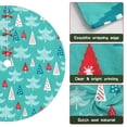 thumbnail image 6 of Christmas Tree Skirt,Turquoise Christmas Tree Pattern Christmas Tree Decor with Red Ribbon Ties,Round Shape,Christmas Decorations for Home 48"x48", 6 of 7